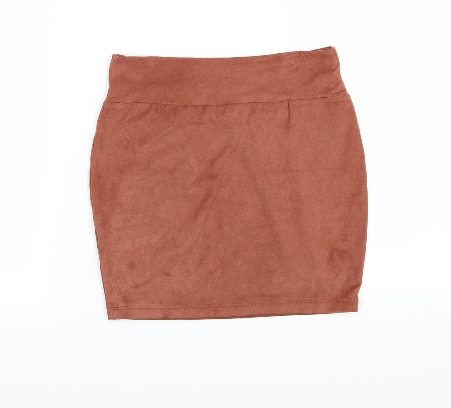 Miss Selfridge Womens Brown  Velour Mini Skirt Size 6