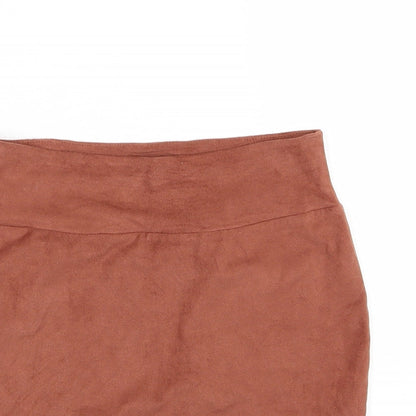 Miss Selfridge Womens Brown  Velour Mini Skirt Size 6