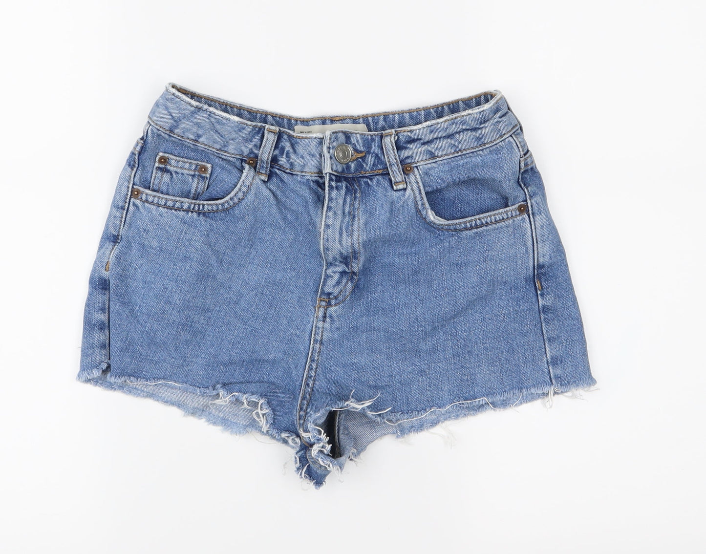 Topshop Womens Blue  Denim Cut-Off Shorts