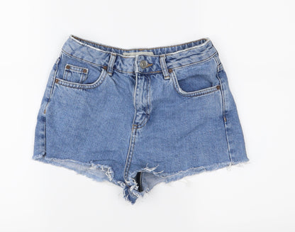 Topshop Womens Blue  Denim Cut-Off Shorts