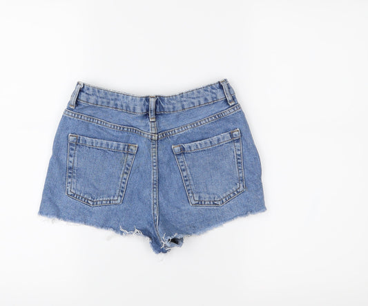 Topshop Womens Blue  Denim Cut-Off Shorts