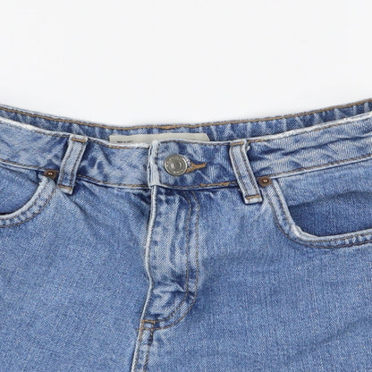 Topshop Womens Blue  Denim Cut-Off Shorts