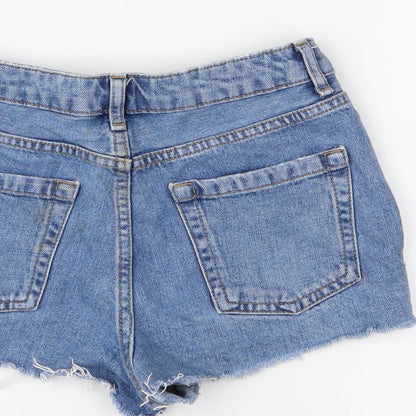 Topshop Womens Blue  Denim Cut-Off Shorts
