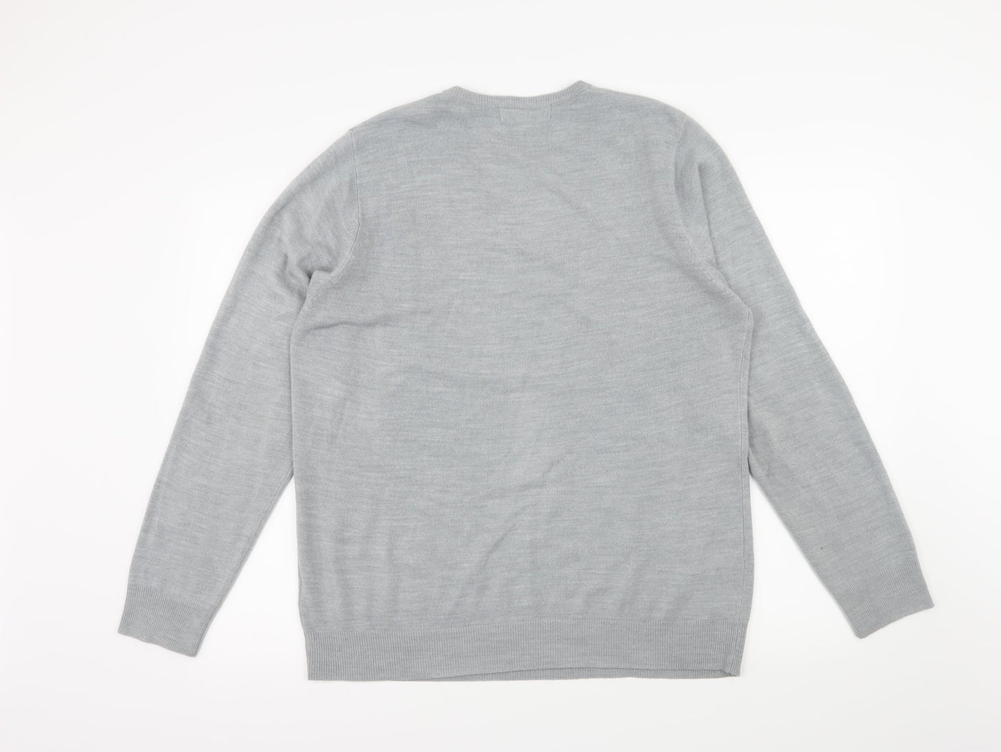 Marks and Spencer Mens Grey  Knit Pullover Jumper Size L