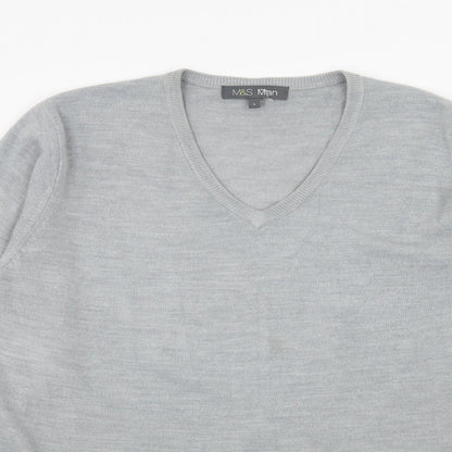 Marks and Spencer Mens Grey  Knit Pullover Jumper Size L