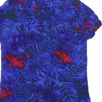 Stradivarius Mens Blue Floral   Button-Up Size S
