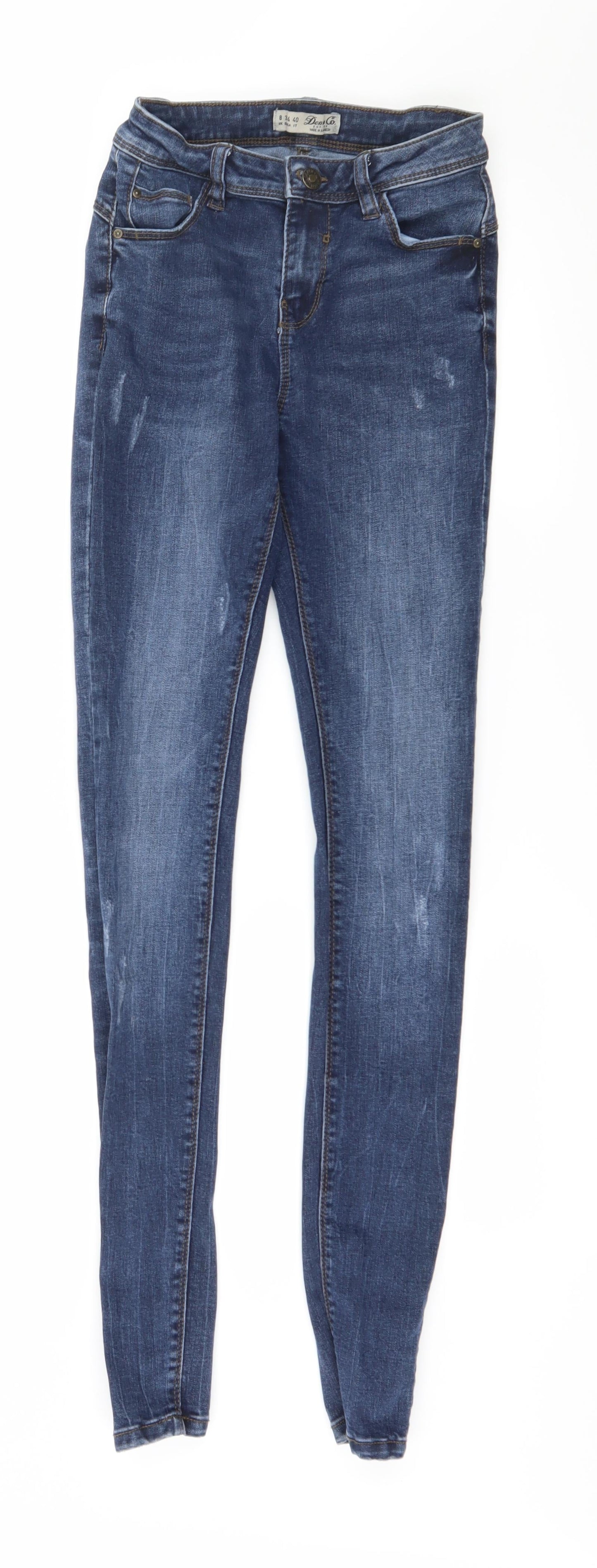 Denim & Co. Womens Blue  Denim Skinny Jeans Size 8 L31 in