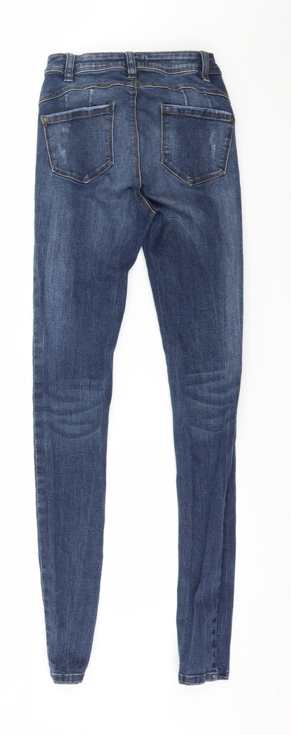 Denim & Co. Womens Blue  Denim Skinny Jeans Size 8 L31 in