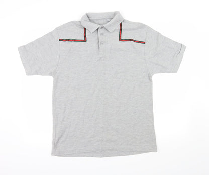 Preworn Mens Green Striped Jersey  Polo Size L