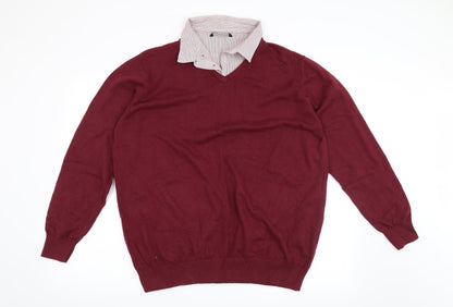 George Mens Red   Pullover Jumper Size 2XL