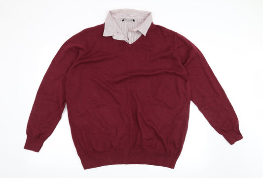 George Mens Red   Pullover Jumper Size 2XL