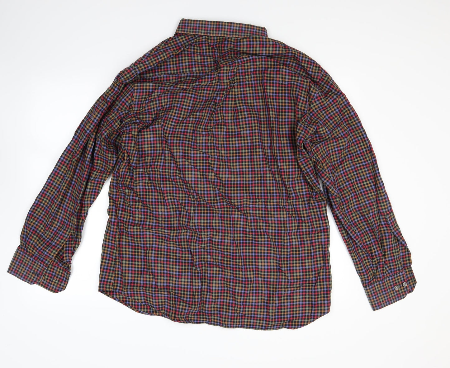 Scott Barber Mens Red Check   Button-Up Size L