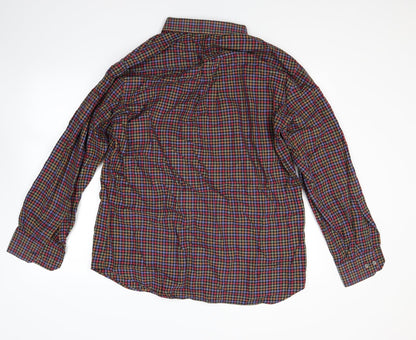 Scott Barber Mens Red Check   Button-Up Size L