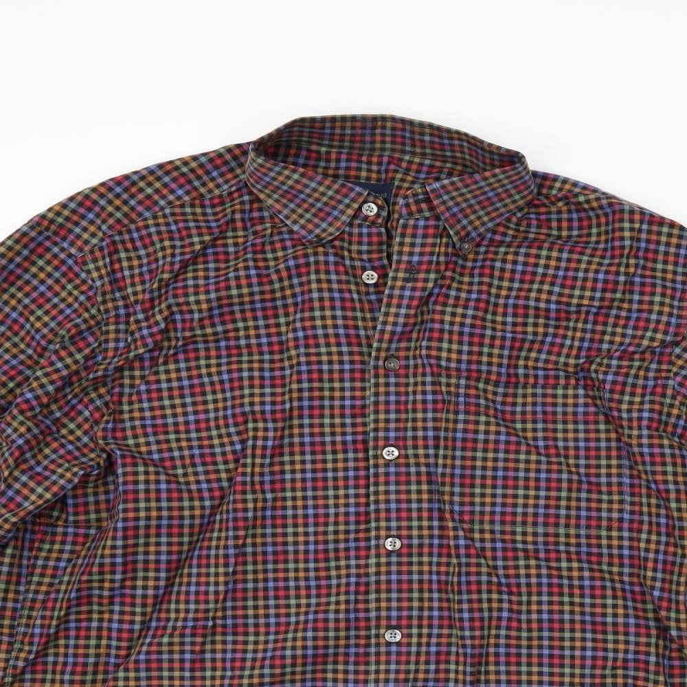 Scott Barber Mens Red Check   Button-Up Size L
