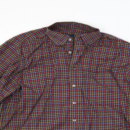 Scott Barber Mens Red Check   Button-Up Size L