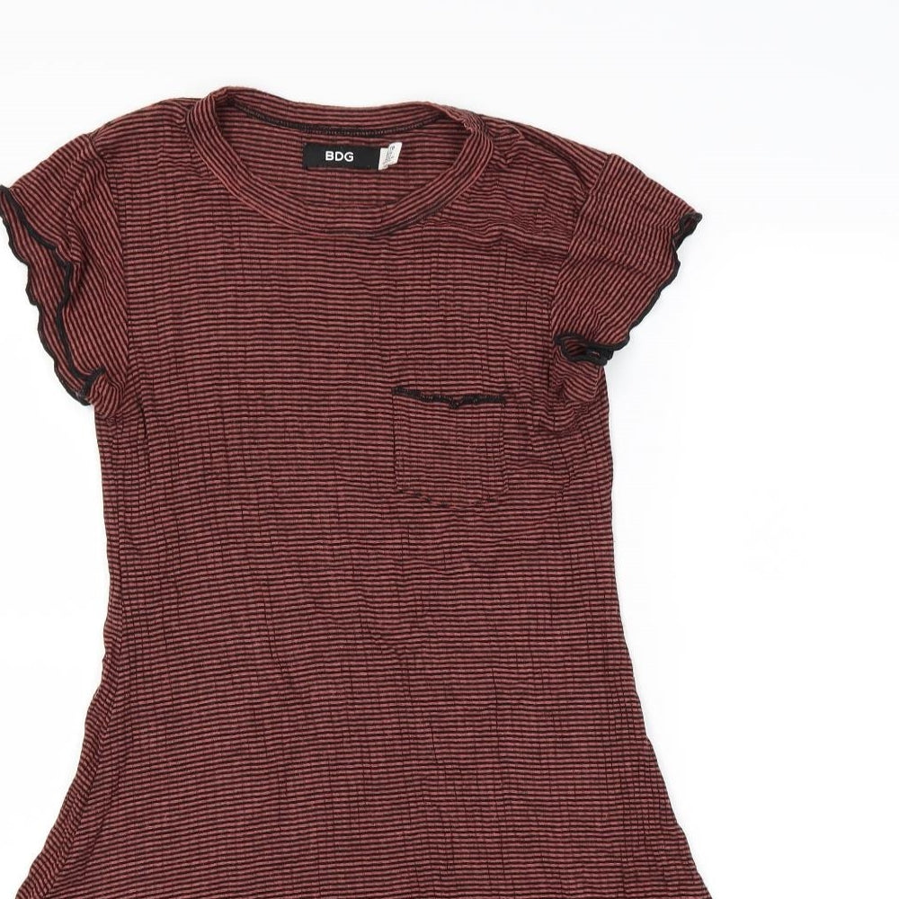 BDG Womens Brown Striped  Fit & Flare  Size XS