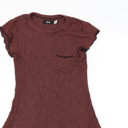 BDG Womens Brown Striped  Fit & Flare  Size XS