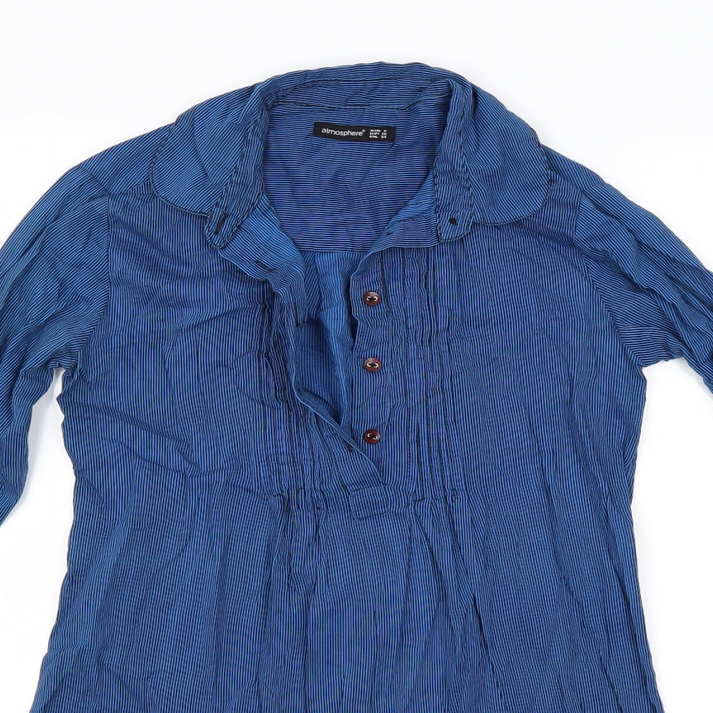 Primark Womens Blue Striped  Basic Blouse Size 8