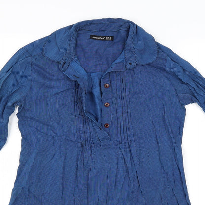 Primark Womens Blue Striped  Basic Blouse Size 8