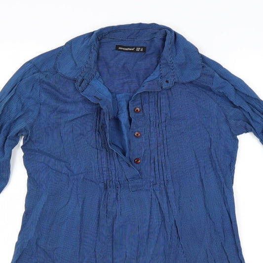 Primark Womens Blue Striped  Basic Blouse Size 8