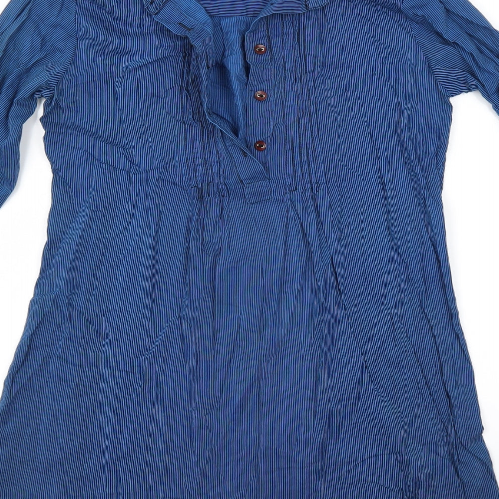 Primark Womens Blue Striped  Basic Blouse Size 8