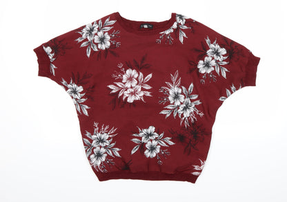 F&F Womens Purple Floral  Basic Blouse Size 6