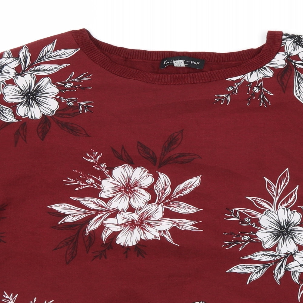 F&F Womens Purple Floral  Basic Blouse Size 6