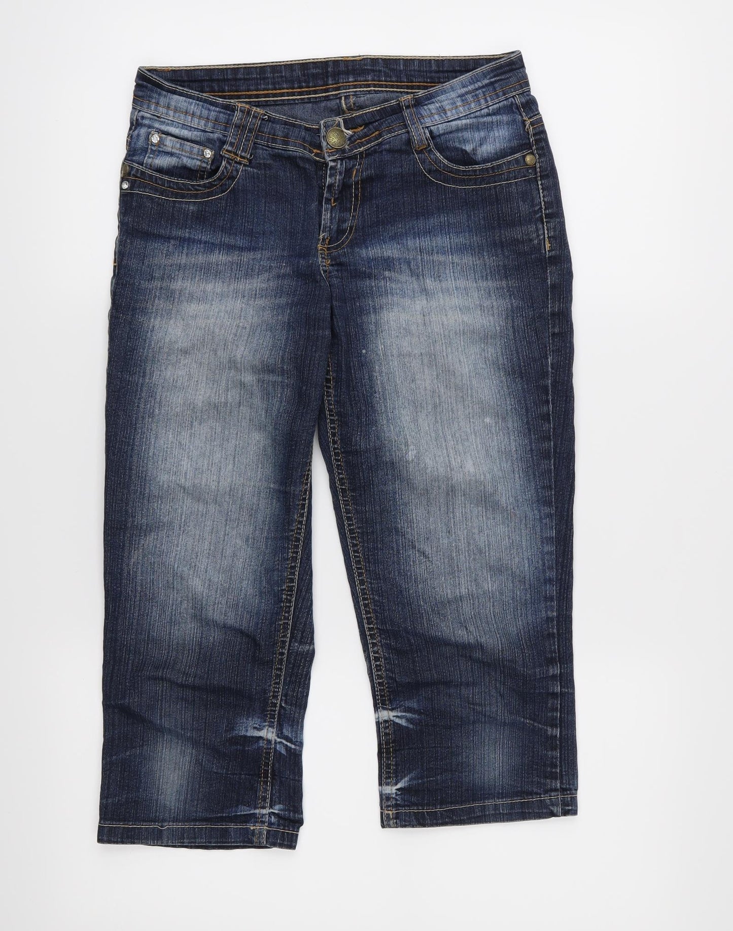 Falmer Womens Blue   Capri Jeans Size 8 L20 in