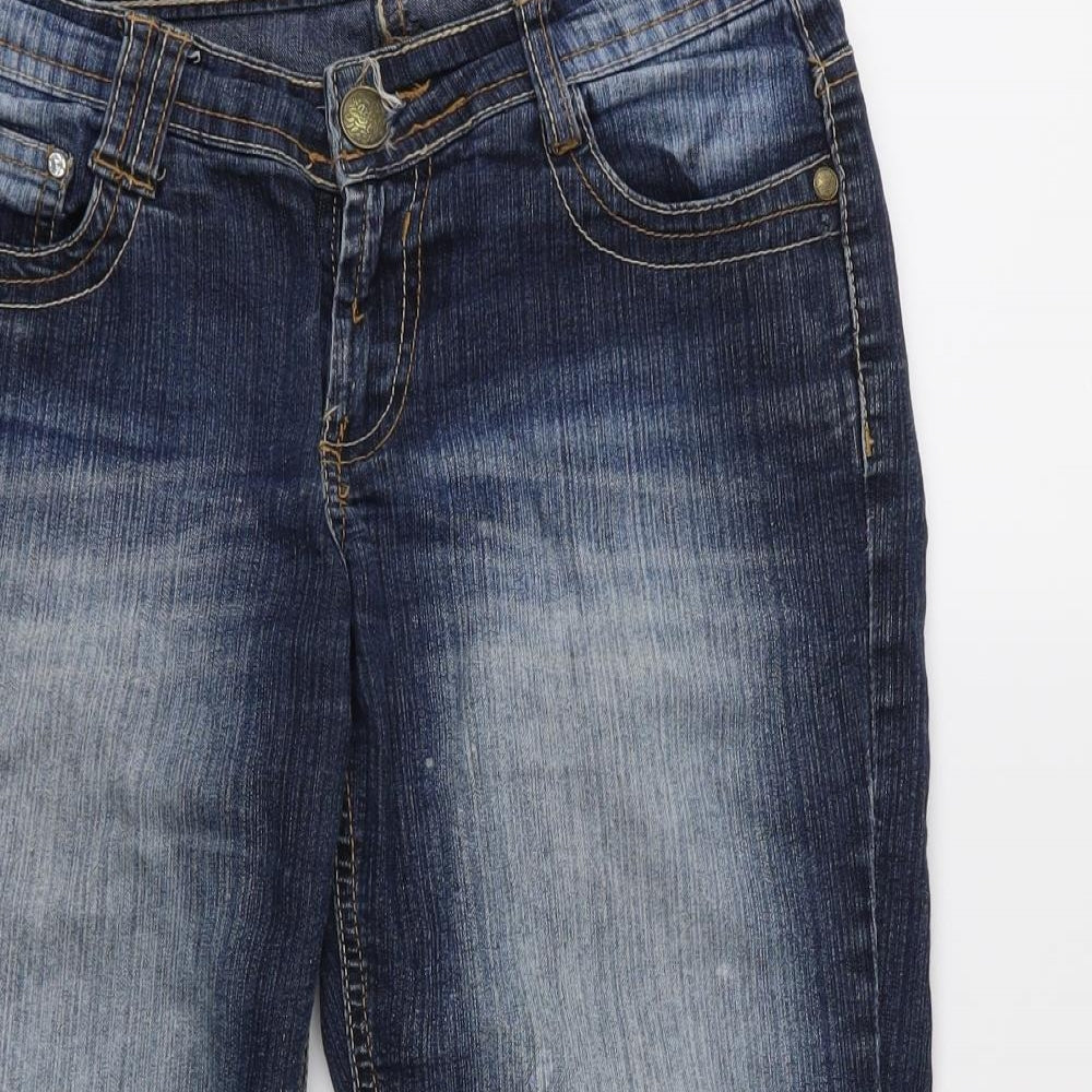 Falmer Womens Blue   Capri Jeans Size 8 L20 in