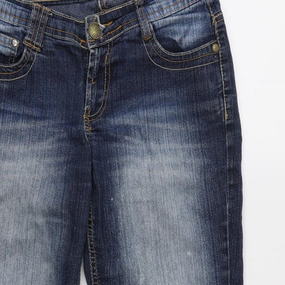 Falmer Womens Blue   Capri Jeans Size 8 L20 in