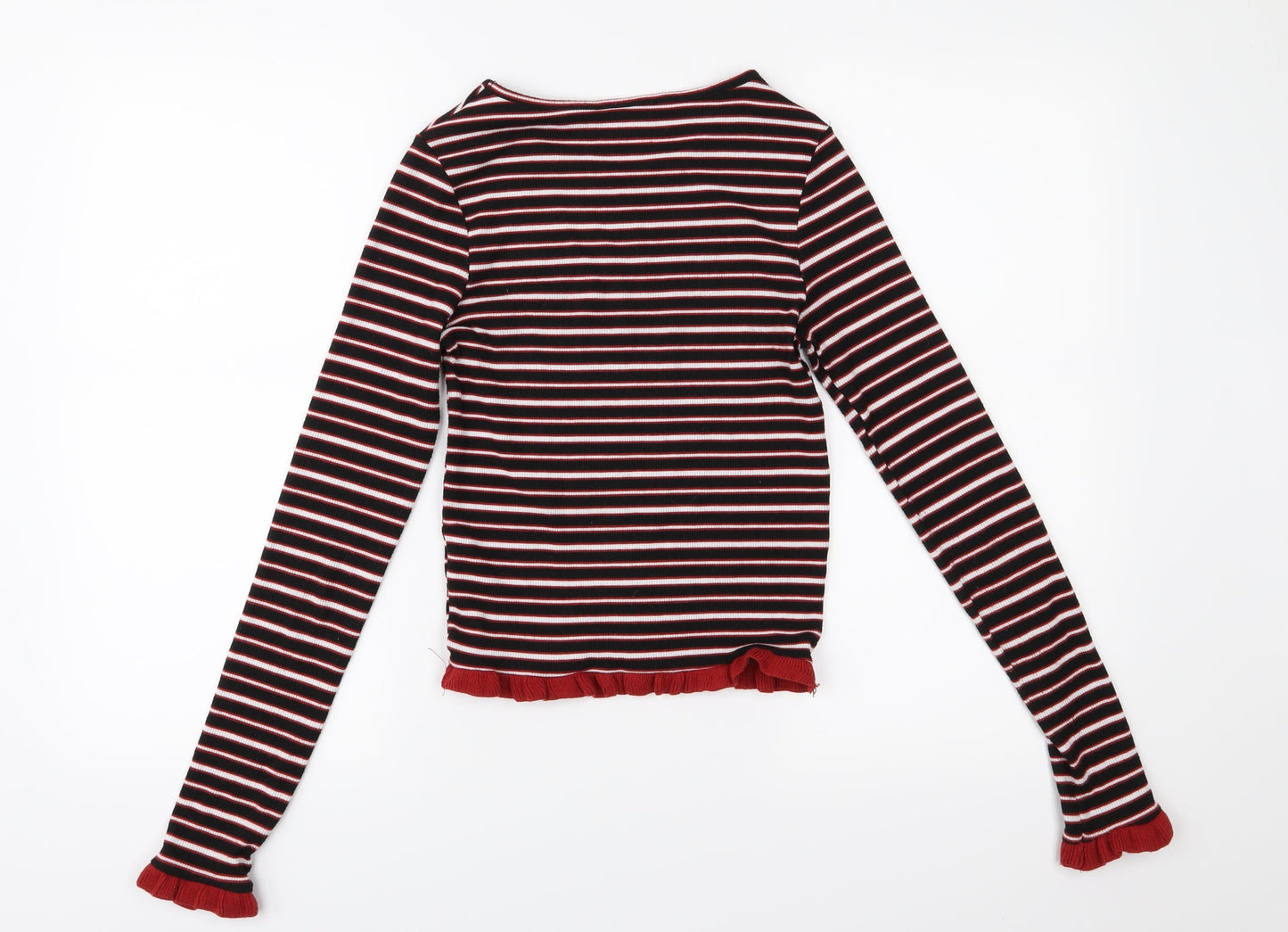 Primark Womens Black Striped  Basic T-Shirt Size 4