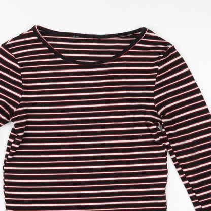 Primark Womens Black Striped  Basic T-Shirt Size 4