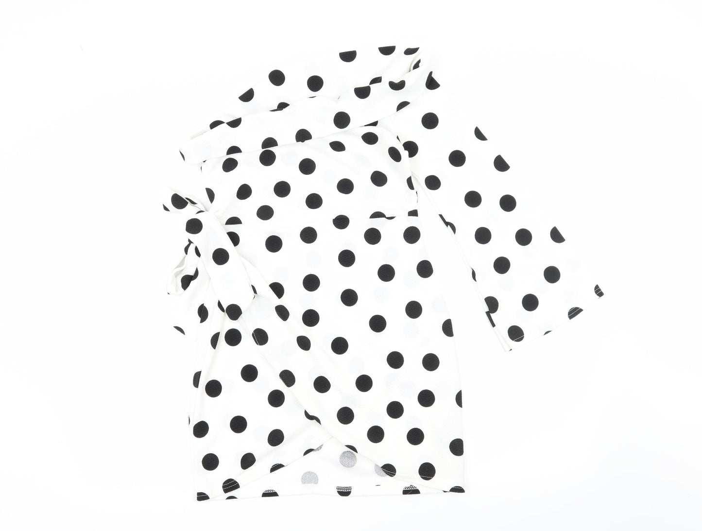 Boohoo Womens White Polka Dot  Bodycon  Size 10