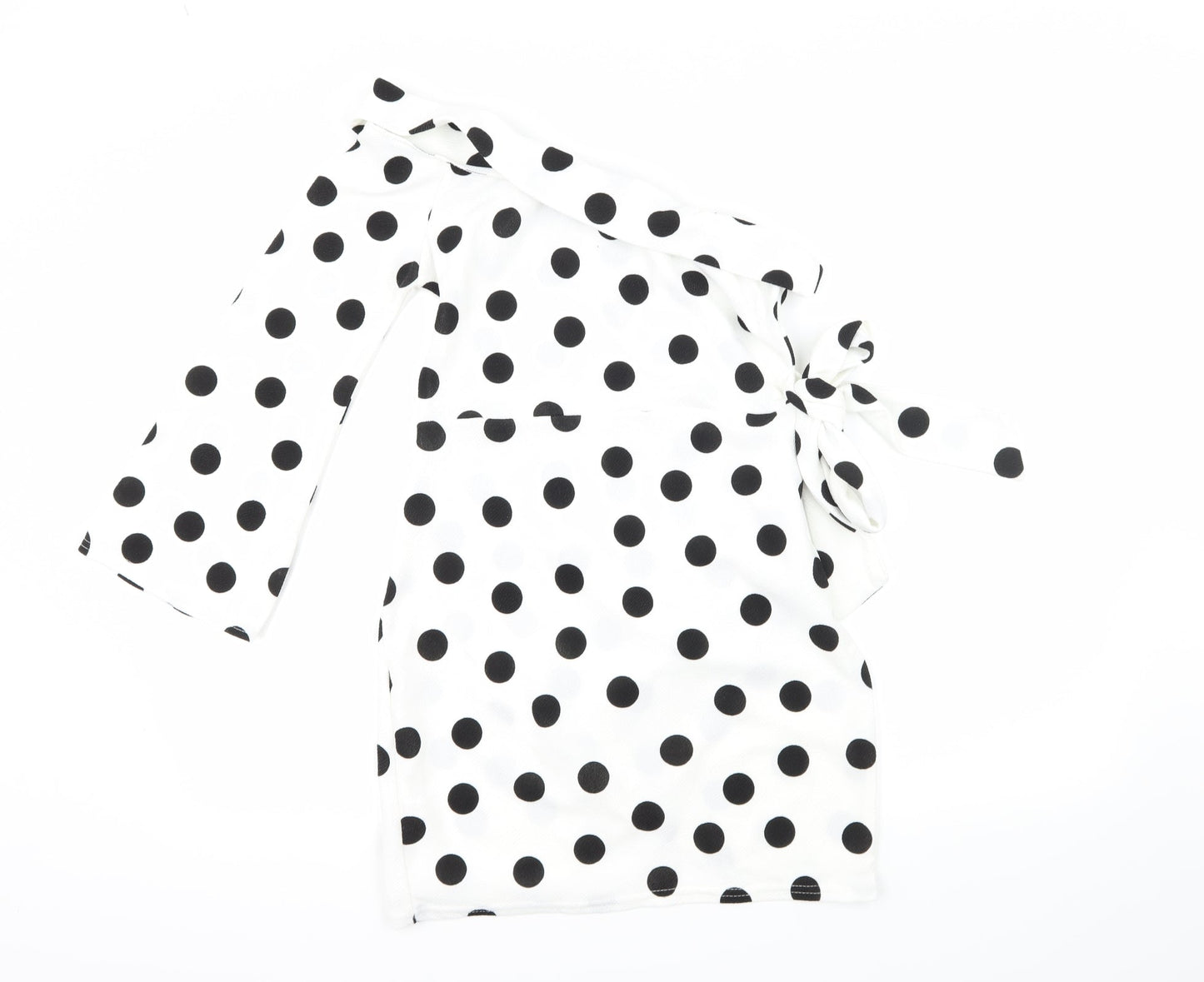 Boohoo Womens White Polka Dot  Bodycon  Size 10