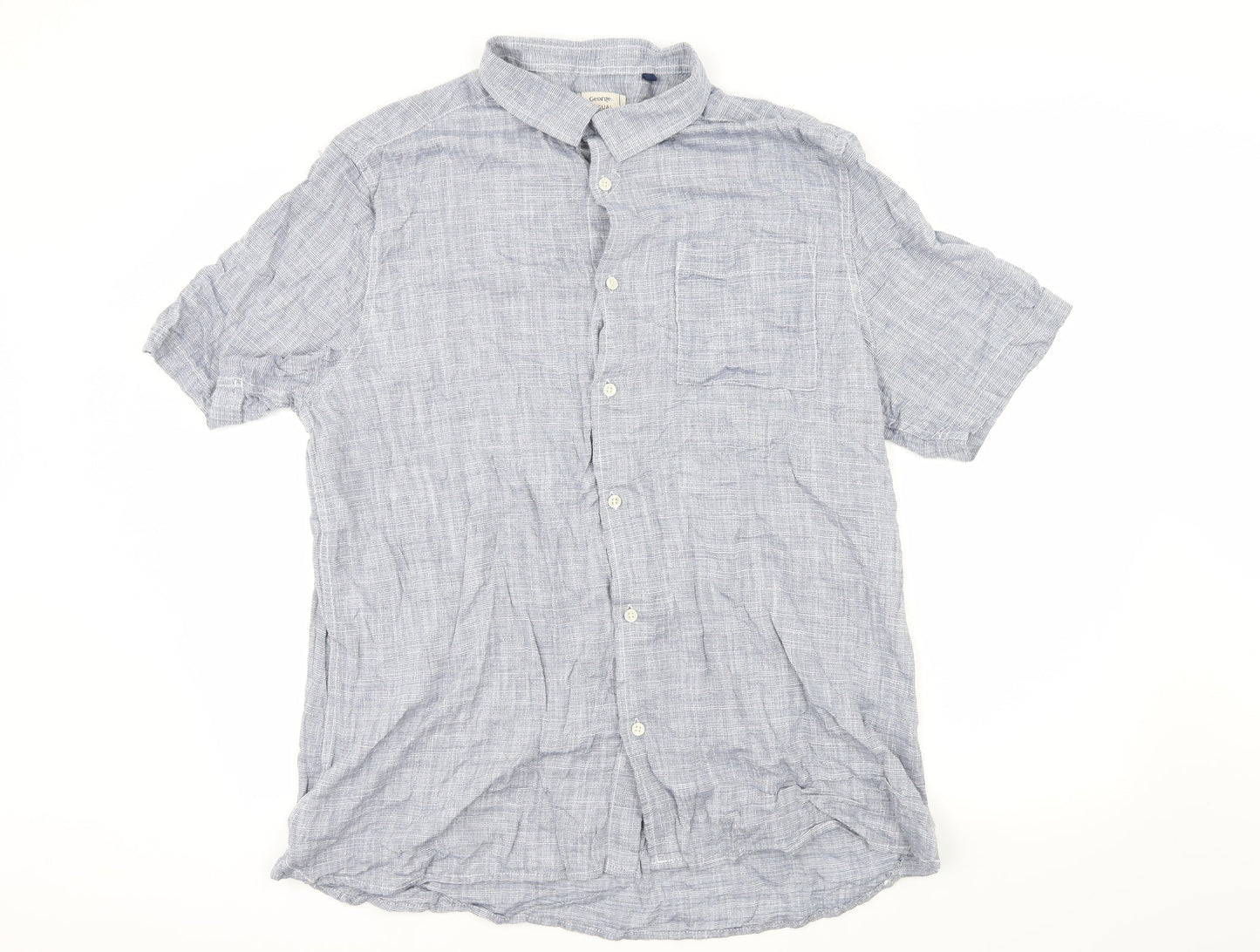 George Mens Blue    Button-Up Size XL