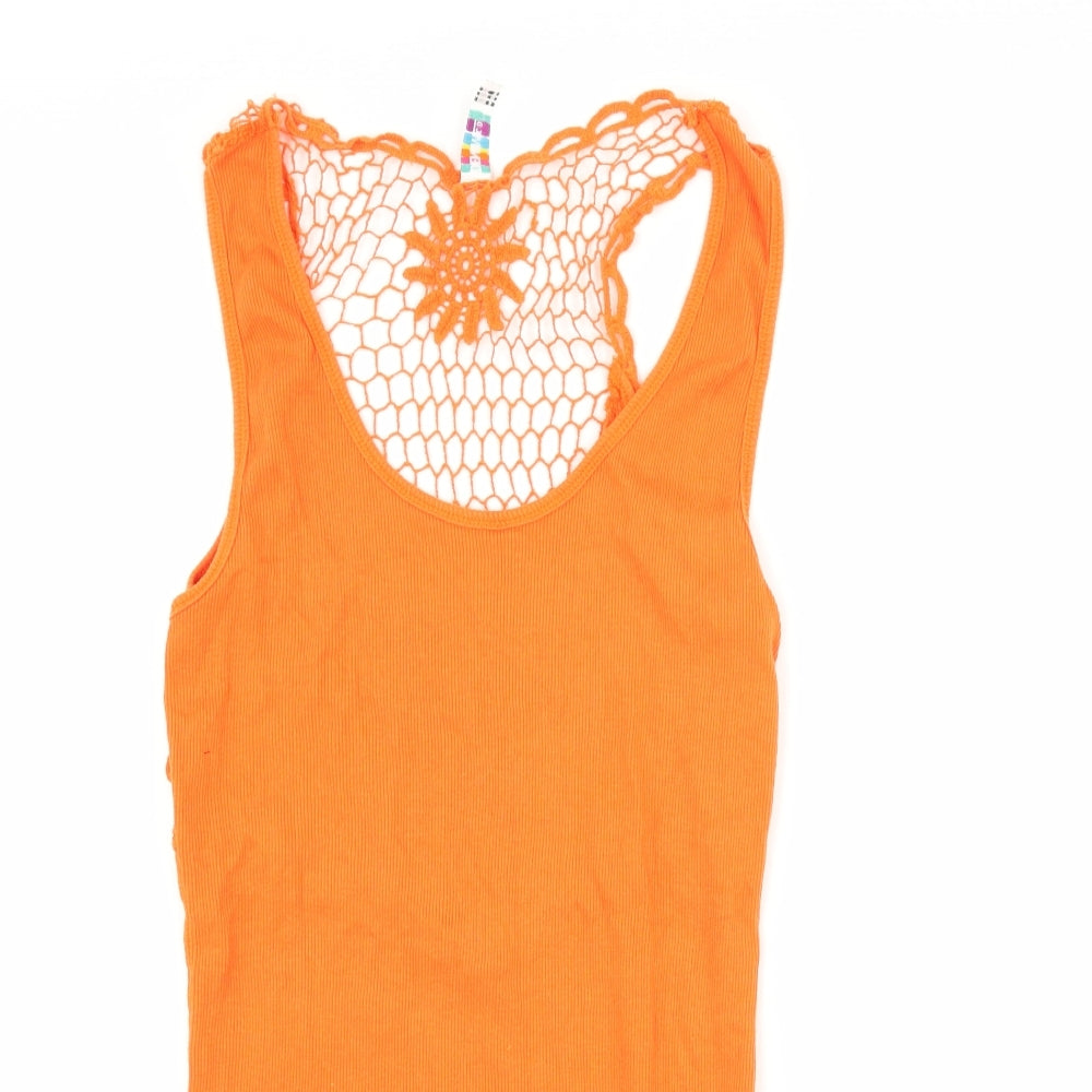 denim co Womens Orange   Basic Tank Size 16