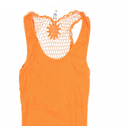 denim co Womens Orange   Basic Tank Size 16