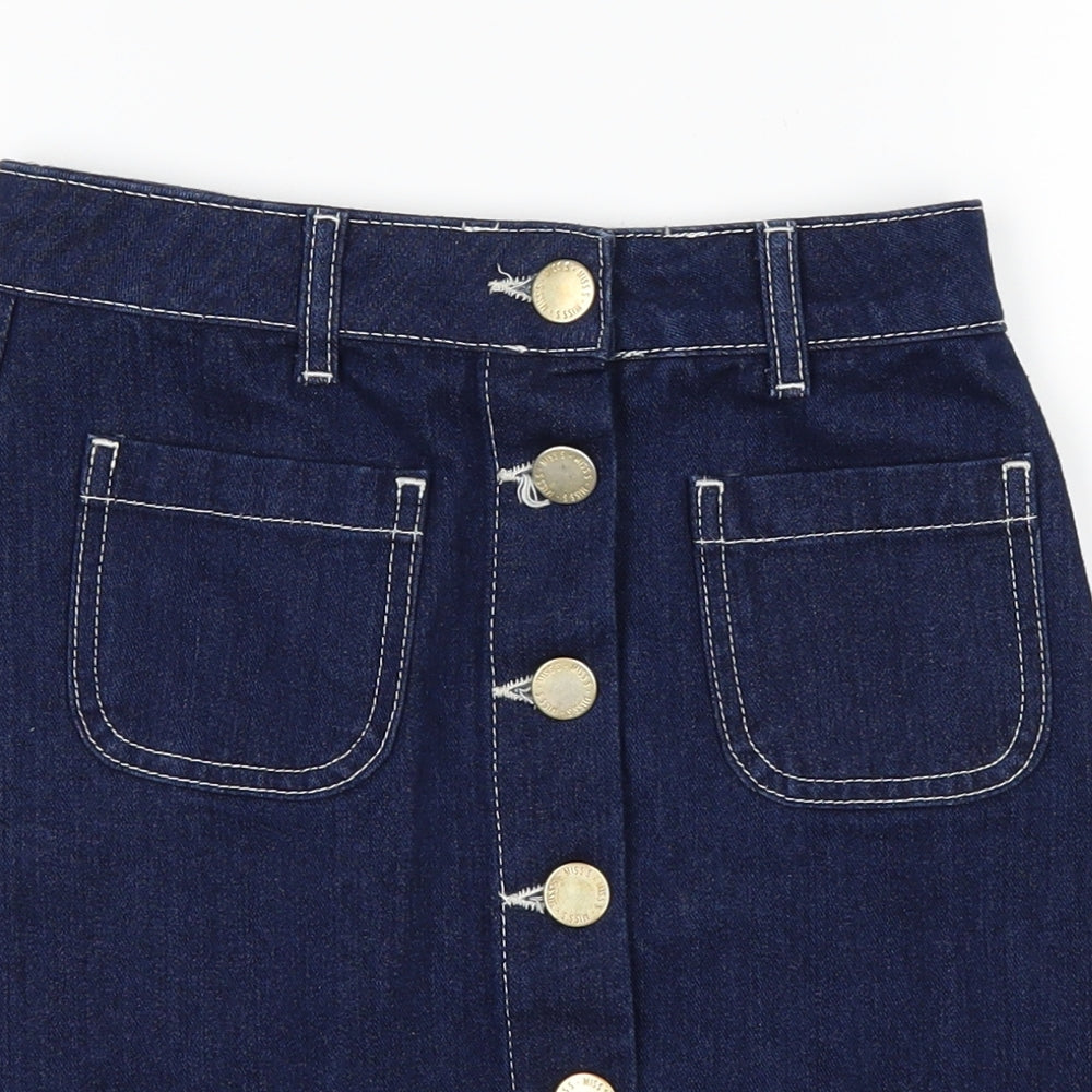 Miss Selfridge Womens Blue  Denim Maxi Skirt Size 4