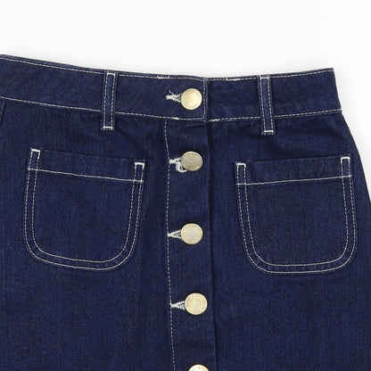 Miss Selfridge Womens Blue  Denim Maxi Skirt Size 4