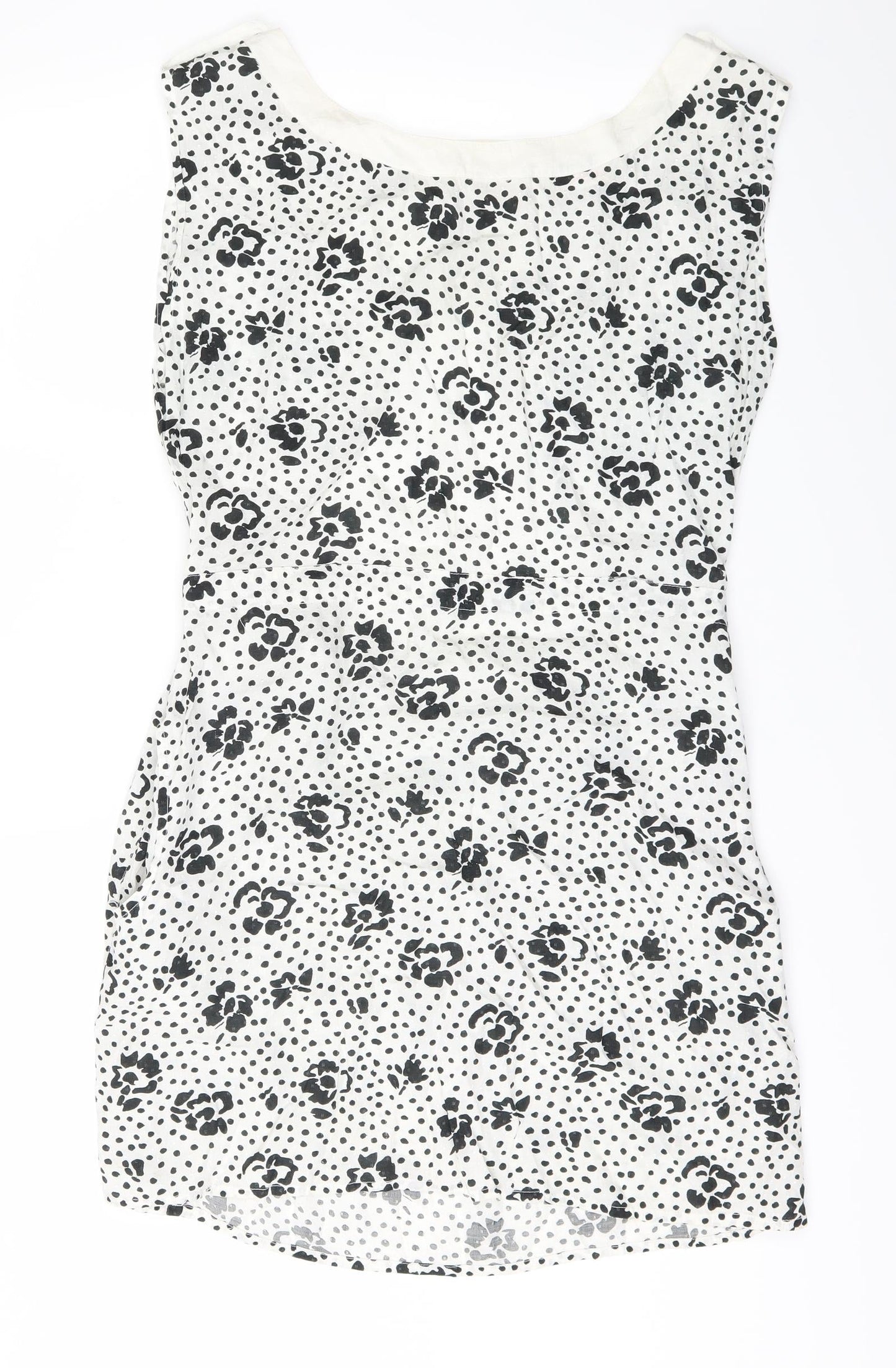 Miss Selfridge Womens White Floral  Fit & Flare  Size 14