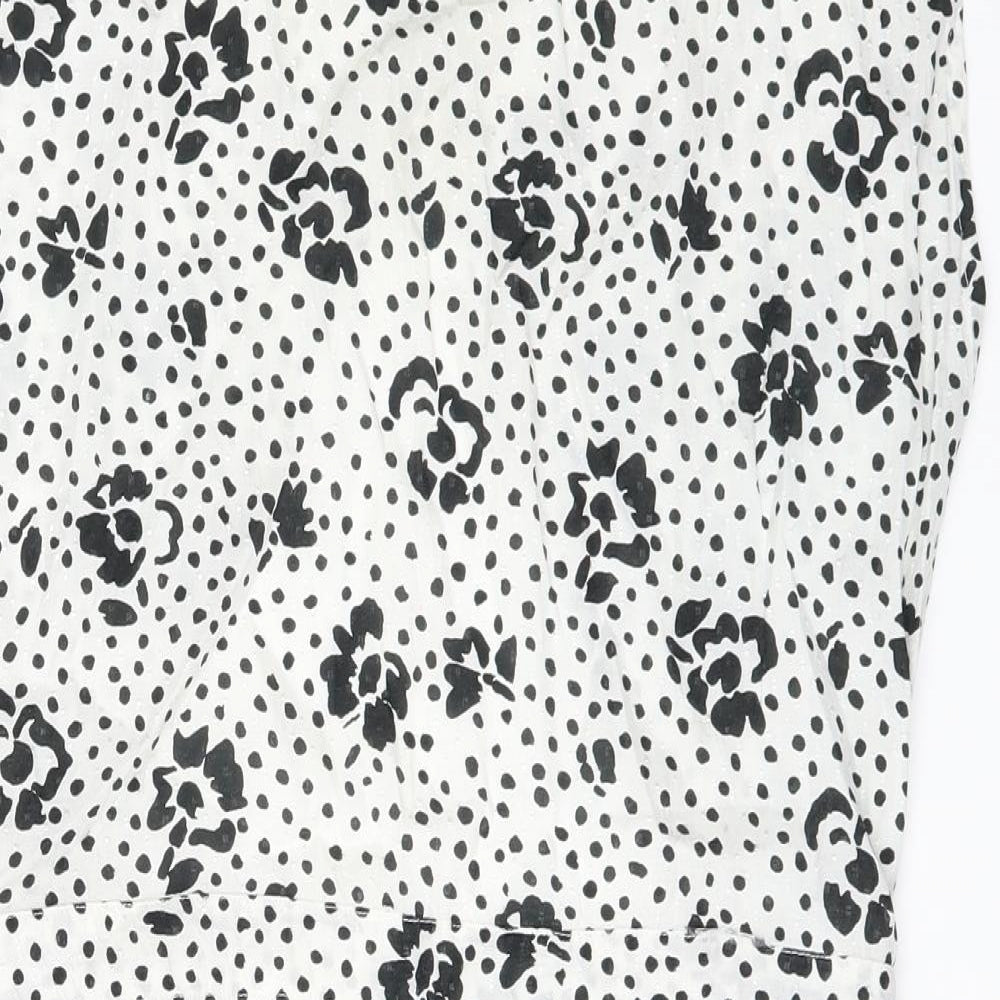 Miss Selfridge Womens White Floral  Fit & Flare  Size 14