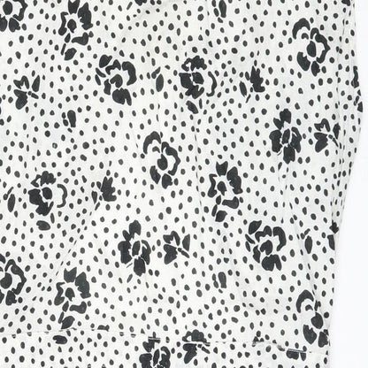 Miss Selfridge Womens White Floral  Fit & Flare  Size 14