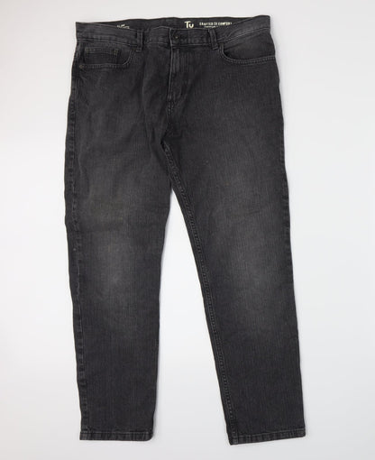 TU Womens Grey  Denim Straight Jeans Size 36 L30 in