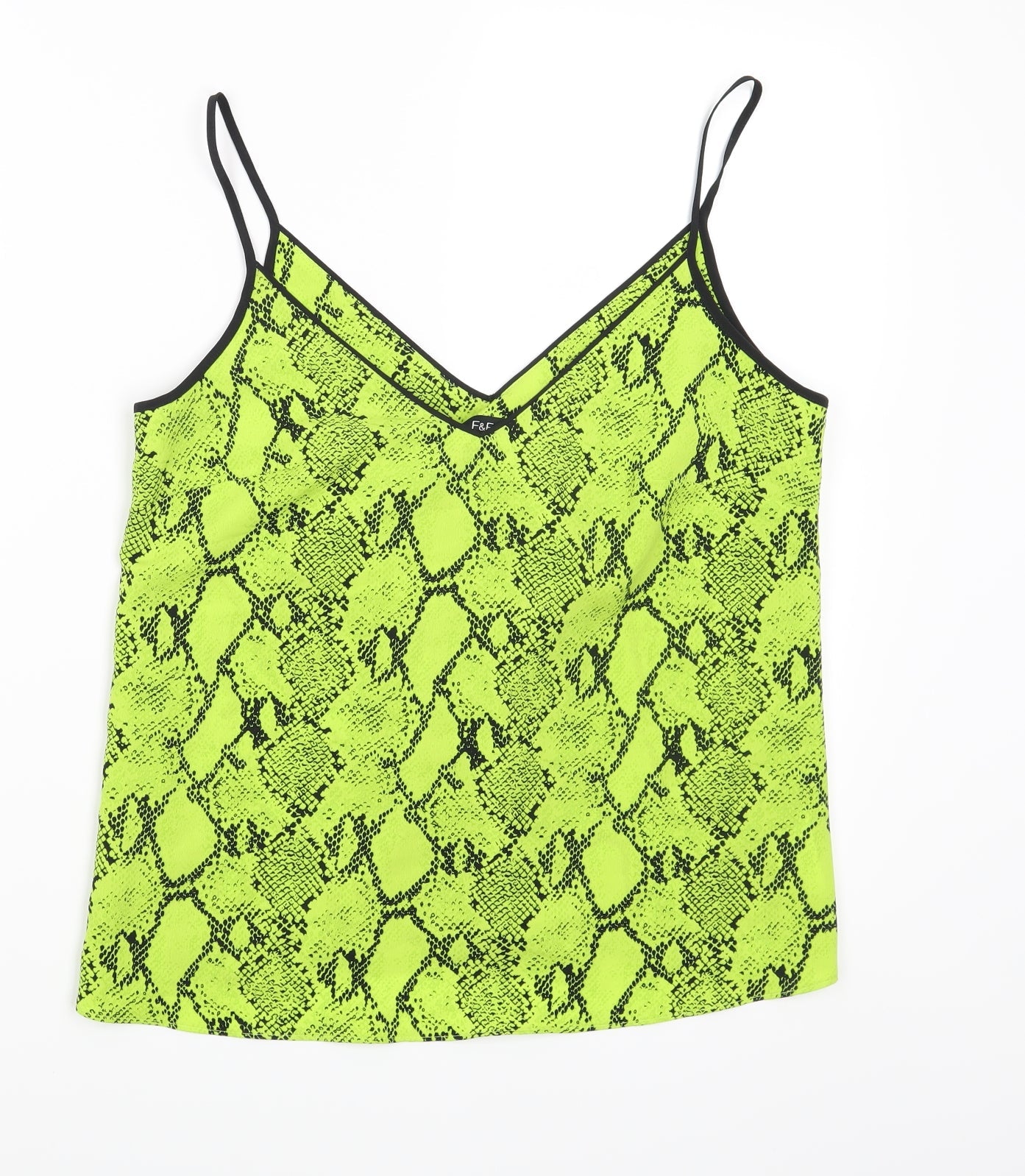 F&F Womens Green Animal Print  Basic Tank Size 10