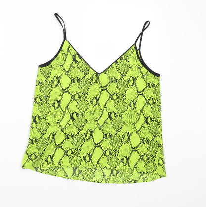 F&F Womens Green Animal Print  Basic Tank Size 10