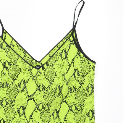 F&F Womens Green Animal Print  Basic Tank Size 10