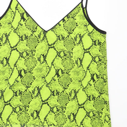 F&F Womens Green Animal Print  Basic Tank Size 10