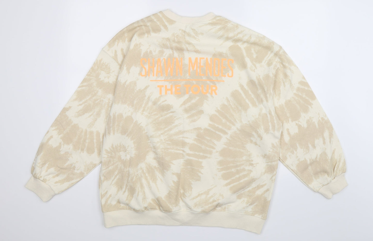 Divided Womens Beige Geometric Jersey Pullover Sweatshirt Size M  - shawn mendes