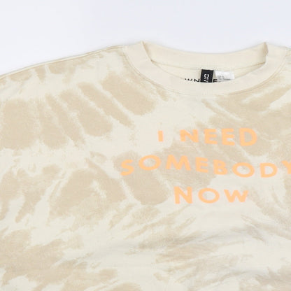 Divided Womens Beige Geometric Jersey Pullover Sweatshirt Size M  - shawn mendes