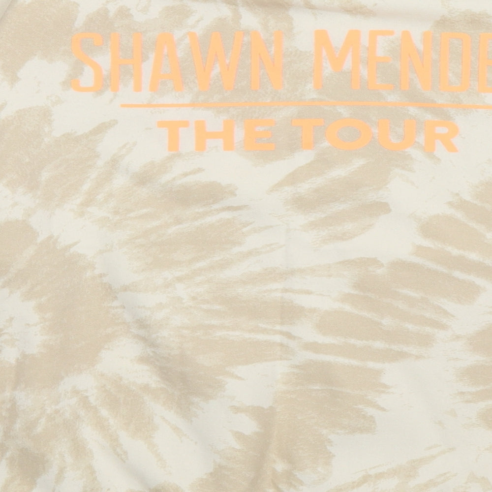 Divided Womens Beige Geometric Jersey Pullover Sweatshirt Size M  - shawn mendes